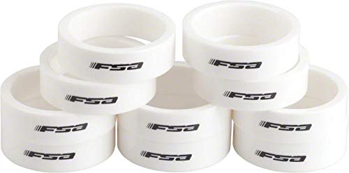 FSA Polycarbonate Bicycle Headset Spacers - 1 1/8in x 10mm - 10 Count (White)