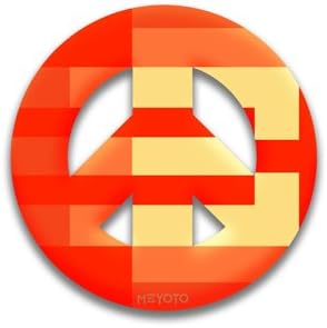 Peace Symbol Removable Sticker of Scarlet and Cream College Colors by MEYOTO LLC