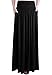 TRENDY UNITED Women's Rayon Spandex High Waist Shirring Maxi Skirt with Pockets (BLK, Medium)