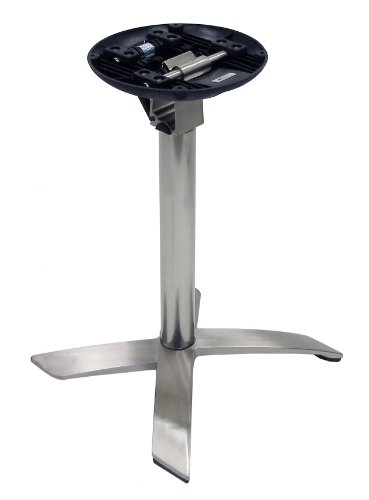 American Trading Company C60CC Aspen Clear Coat Polished Aluminum Outdoor Flip-Top Nesting Table Base, 27