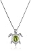 Amazon Collection Sterling Silver Peridot Turtle Pendant Necklace, 18