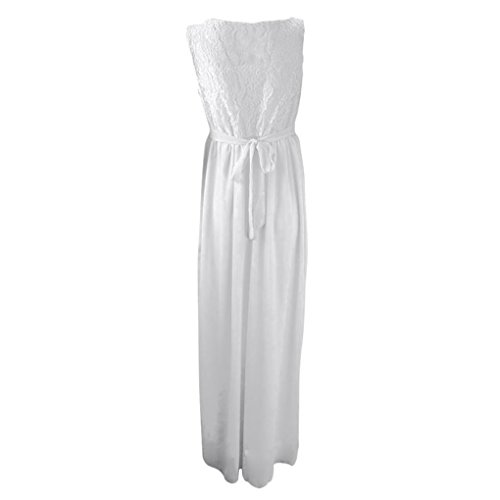 ManxiVoo Pregnant Women Lace Long Maxi Dress Sleevess Maternity Gown Photography Props Clothes (XXL, White) - Thumbnail 5