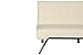 DHP Emily Accent Chair with Split-Back and Chrome Legs, Vanilla Faux Leather