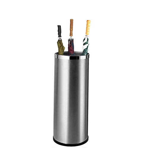 Bennett Umbrella Stand, Stainless Steel Round Style, w/Removable Inner Bucket 20" Tall, Entry Hallway DÃ©cor Home, Office Decoration Rack Holds Umbrellas Canes Walking Sticks Great Gift Idea