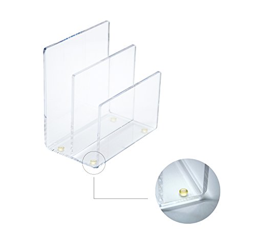 Combination of Life 2 Sections Acrylic Mini File Sorter Desktop Organizer Clear 6 inches W by 4.1 inches D by 6.5 inches H Set of 2 - Thumbnail 5