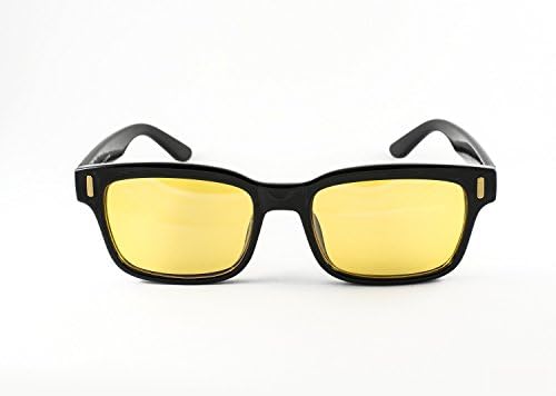 VMax India Sleep Blue Light Blocking Glasses - Gamer Glasses and Computer Eyewear - Digital Eye Strain Prevention +1.50 Magnification (Black)