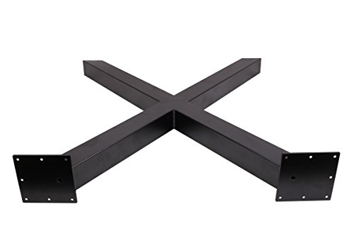 ECLV 28" Dining Table Legs, X-shaped Steel table legs, Office Table Legs,Computer Desk Legs,Industrial kitchen table legs,Set of 2,Black - Thumbnail 4