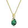 Miore Collier pour Femmes Collier avec Pendentif Pierre Précieuse forme poire Chaîne en Or Blanc/Jaune 9 Carat /375 Or…