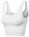 Basic Solid Sleeveless Crop Tank Tops White Size L