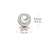 SBLING 18K Rose Gold Plated White Shell Pearl with Cubic Zirconia Halo Stud Earrings (7.5mm)