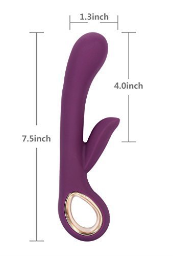 Sexy Slave Alice\'s Rechargeable Dual Wand 6-Function Waterproof G-Spot and Clitoral Rabbit Vibrator, Purple