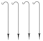 Shepherd's Hooks Garden Stakes, Set of 4 - BEST Lawn Stakes for Décor - Hang Mason Jars and Solar Lights - Outdoor Decoration - Perfect for Backyards, Weddings, and more!