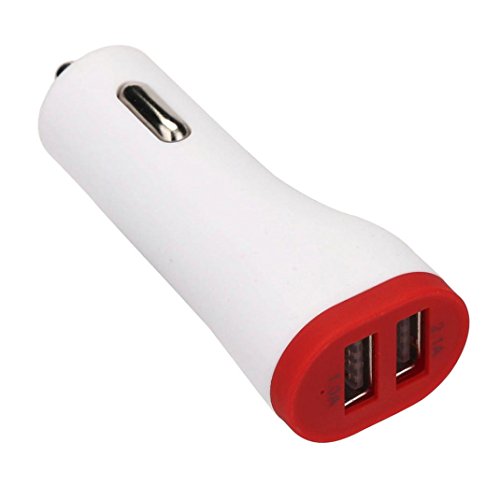 Tosangn_Car Red 3.1A 2-Port Car Charger Lighter Socket Splitter Charger Power Adapter For iphone