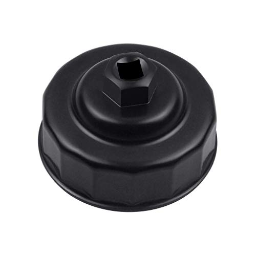 Heavy Duty 74mm 14 Flutes Oil Filter Wrench For Volkswagen, Mercedes Benz, VW, Audi, Porsche, Mazda, Sprinter And More - Also Fits Select Mobil1, Bosch, Mahle and Other Aftermarket Filters(Black)