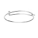 5pcs Shiny Silver White Expandable Wire Bangle Bracelet for Charms Adjustable for Stacking Charm Bracelets Bracelet Blanks