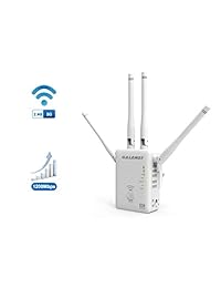 GALAWAY   Repetidor WiFi de 1200 Mbps con 4 antenas externas 2,4 GHz + 5 GHz de doble banda Mini amplificador de señal inalámbrica con puerto Ethernet compatible con 802.11ac a b g n estándar amplificador de alcance WiFi