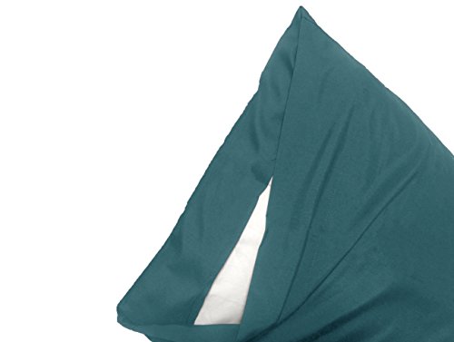 DreamHome Microfiber Pillowcases, Set of 2 (Standard, Teal) - Thumbnail 3