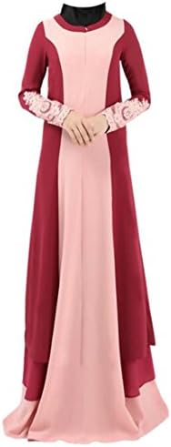 Etecredpow Women Dubai Abaya Swing Islamic Long Sleeve Muslim Gown Turkish Maxi Dress
