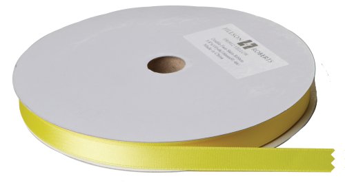 Jillson Roberts Bulk 5/8-Inch Double Faced Satin Ribbon Available in 21 Colors, Yellow, 100 Yard Spool (BFR0912)