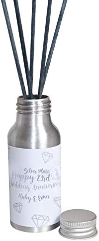 Personalised 23rd Year Wedding Anniversary Diffuser - Silver Plate