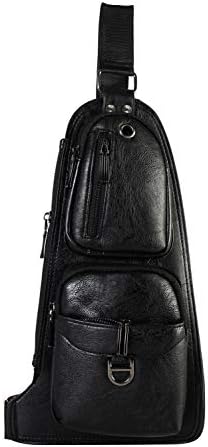Men Genuine Leather Sling Bag Casual Outdoor Shoulder Backpack Chest Pack Crossbody Bags Multipurpose Daypacks