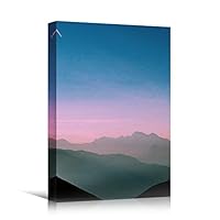 Canvas Wall Art Night Gradient Sunset Coastal Multicolor Photography Relax/Calm Romantics Sunset - 12x18 inches