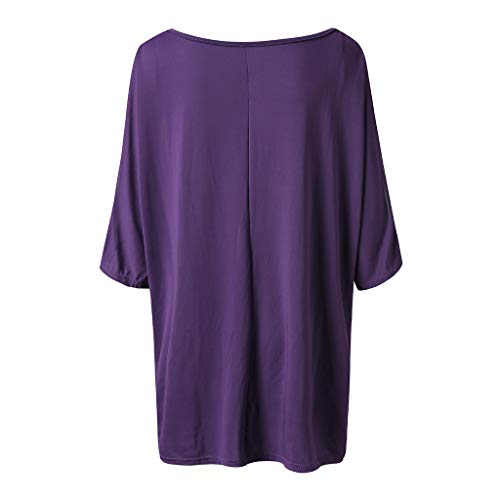 image for Aniywn Women Tops Cold Shoulder Short Sleeves Round Neck Casual Plus S