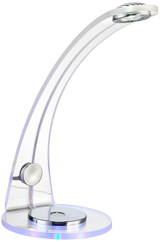 Acrylic and Chrome Swoop LED Desk Lamp with Night Light