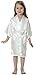 JOYTTON Kids' Satin Rayon Kimono Robe Bathrobe Nightgown (6,White)