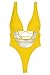 Sovoyontee 2024 Women's Sexy Cheeky One Piece Swimsuits Cut Out Thong Bikini Bathing Suit Monokini Neon Yellow S