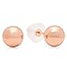 14k Rose Gold Ball 6mm Stud Earrings with Silicone covered Gold Pushbacks