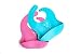 Baby Bibs for girls and boys - Waterproof Silicone rinses clean easily - by Mom n Dad Designs (blue)