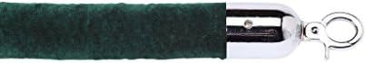 ComeAlong Industries Velour Rope with Polished Chrome Snap End, 6', Dark Green