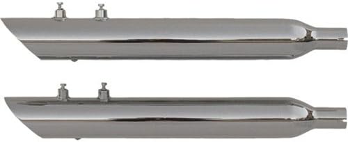 Rush Big Louie 4in. Slip-On Mufflers, Slash Down Cut for 1995-2014 Harley David - 2.25"