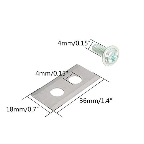9pcs 36x18x1mm Stainless Steel Robotic Mower Blades Replacement for Worx Lawn Mower