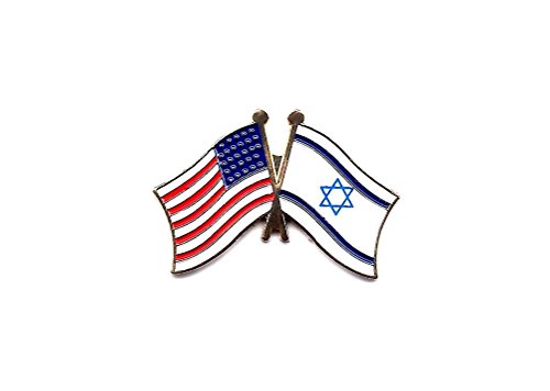Wholesale Lot Of 12 Israel And USA Flags Crossing Lapel Hat Pin PPM6055