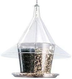 SKY CAFE Bird Feeder with Dividers, Four Seed Compartments, Large Squirrel Proof Bird Feeder with 17" Diameter Clear Dome, by Arundale Products