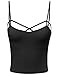 MBE Women's Strappy Cutout Solid Spaghetti Strap Crop Tank Tops