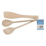 Set Of 3 Solid Beech Wooden Utensils