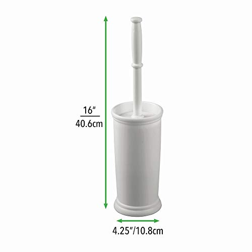 mDesign Compact Freestanding Plastic Toilet Bowl Brush and Holder for