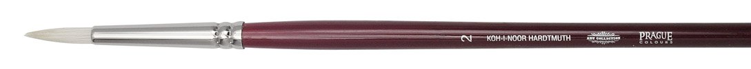 koh I noor 9935 Round Brush, Bristle, Silver, Size 2