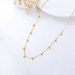 Real 14k Gold Choker Necklace for Women, 14kt Chain