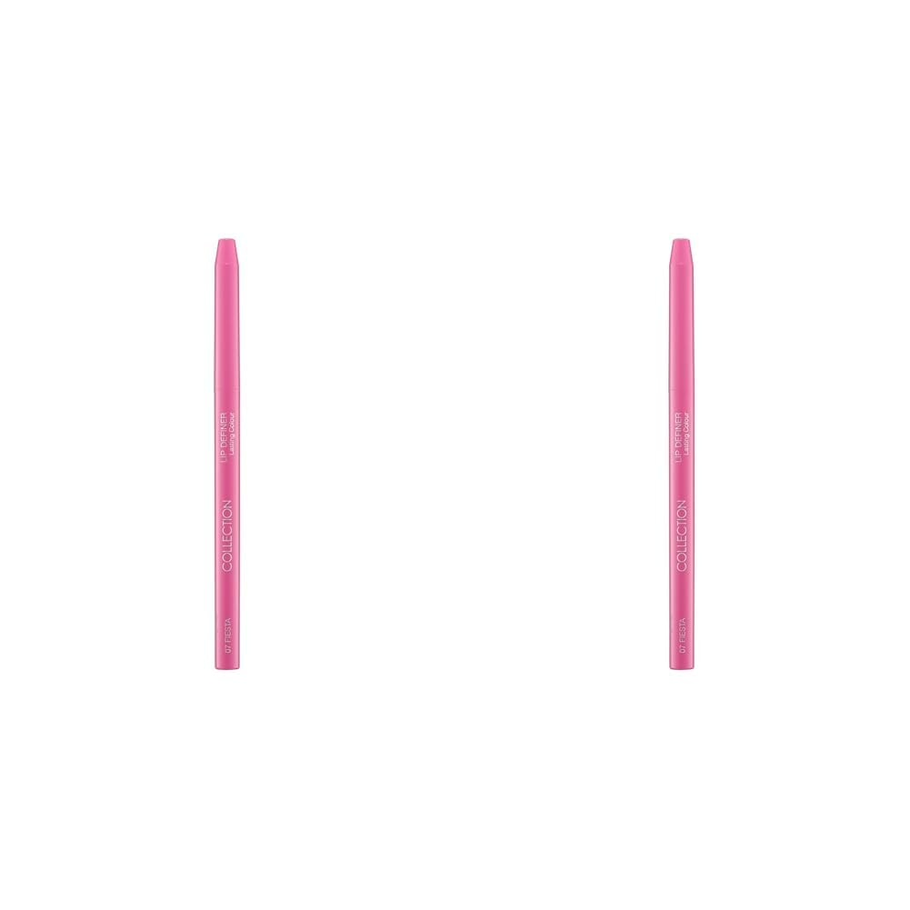 Collection Cosmetics Smooth, Long-Lasting, Lip Definer Pencil, 4.2g, Fiesta (Pack of 2)
