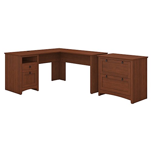 Bush Furniture Buena Vista L Shaped Desk with Lateral File in