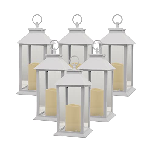 YAKii Hanging Glass Panes Lantern Led Candle Light Operated by 3AAA