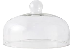 Alipis Glass Cake Dome 8in Clear Cake Stand Cover Round Cheese Cloche Dome for Plate Dessert Display Serving Platter