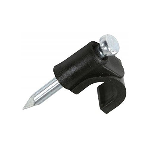 Cable Clips Black 100 Pack Coaxial Nail-In RG-6 Clips 1/4