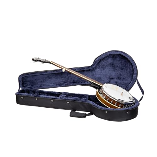 Crossrock Custodia leggera in schiuma per risonatore a 5 corde e banjo tenore Gibson, con cinghie staccabili, scomparto per accessori e tasca esterna, colore nero (CRP200BJBK)