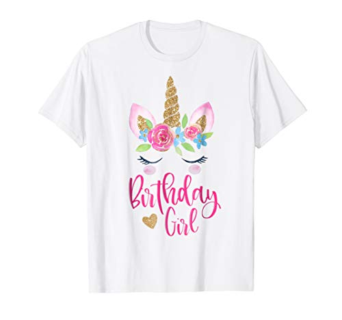 Unicorn Birthday Girl Family ShirtsUnicorn Birthday Girl Shirt Pink Cute Theme Party T-Shirt T-ShirtOEKO-TEX STANDARD 100