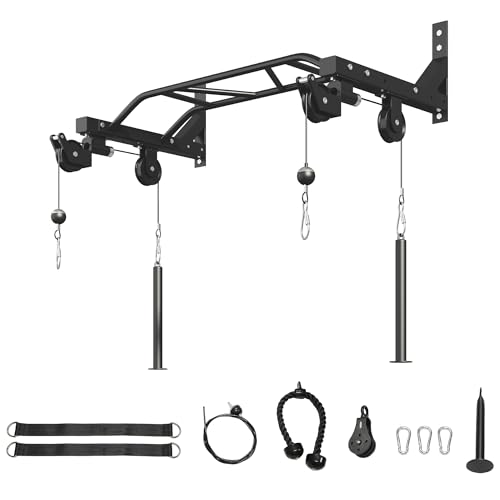 Wall Mounted Pull Up Bar, Heavy Duty Multi-Grip Chin Up Bar for Home Gym, 450 l…